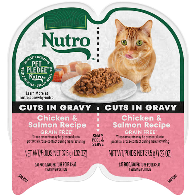 Nutro Perfect Portions Cuts in Gravy Real Chicken and Salmon Wet Cat Food, 2.64 oz. - Carousel image #1
