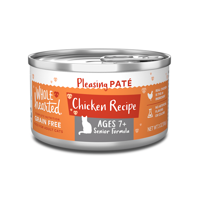 WholeHearted Grain Free Chicken Recipe Pate Senior Wet Cat Food, 3 oz