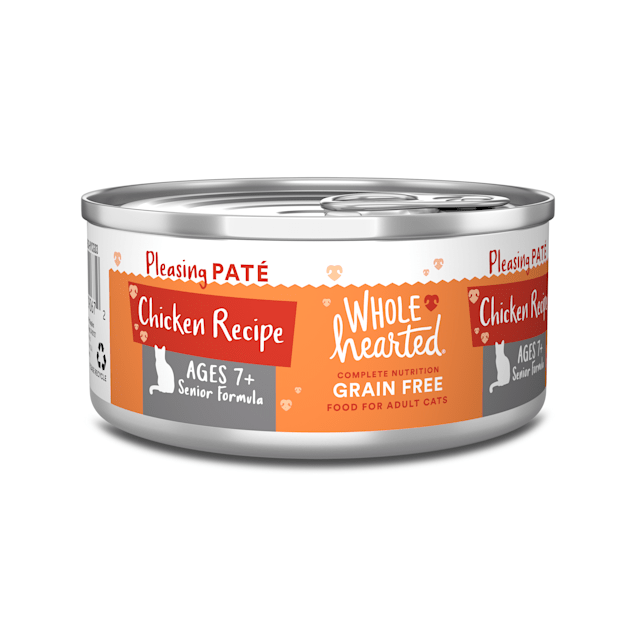 WholeHearted Grain Free Chicken Recipe Pate Senior Wet Cat Food, 5.5 oz., Case of 24 - Carousel image #1