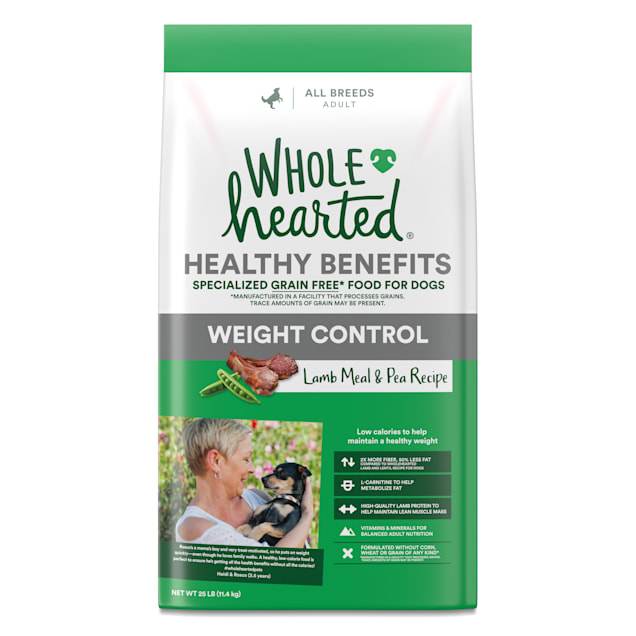 WholeHearted Healthy Benefits Weight Control Lamb and Pea Recipe Dry Dog Food, 25 lbs. - Carousel image #1