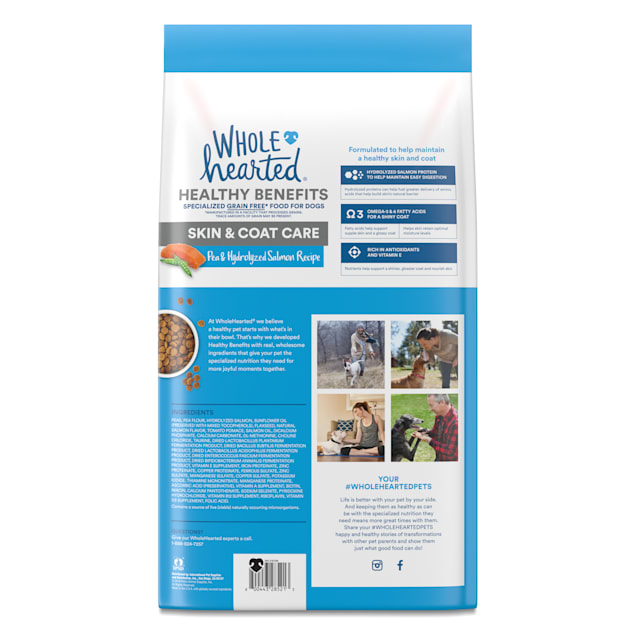 Wholehearted grain free skin and coat care pea and salmon recipe dry dog food shop