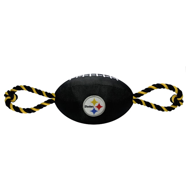 Pets First Pittsburgh Steelers Nylon Football Rope Dog Toy