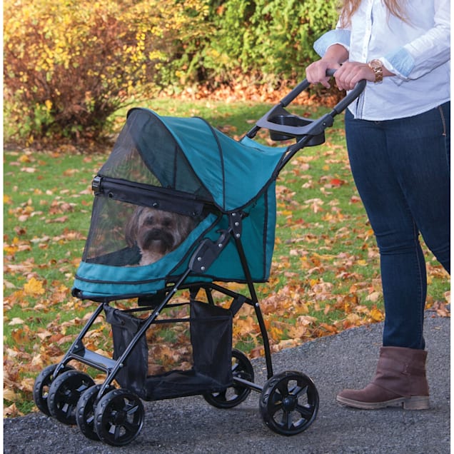 Pet Gear Happy Trails Lite No Zip Pet Stroller in Pine Green Petco