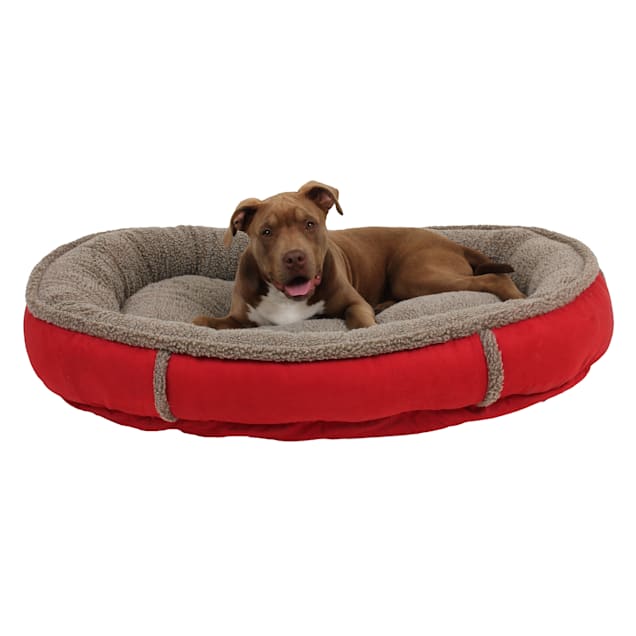 Carolina Pet Faux Suede & Sherpa Comfy Cup in Red, 42" L x 36" W - Carousel image #1