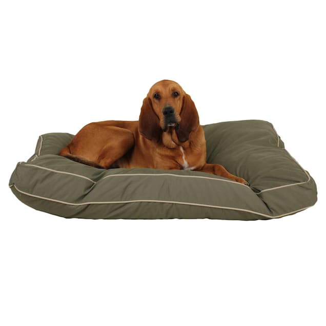 Carolina Pet Rectangular Napper in Sage Canvas with Khaki Cording, 48" L x 36" W - Carousel image #1
