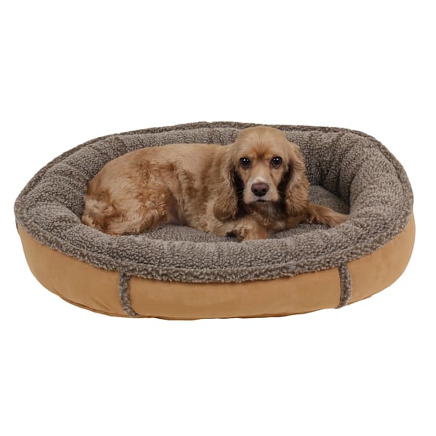 Carolina Pet Company Faux Suede & Sherpa Comfy Cup, 27" L X 24" W X 6" H, Caramel - Carousel image #1