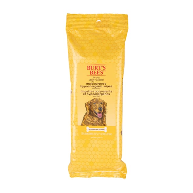 Burt's Bees Honey Hypoallergenic Multipurpose Dog Wipes, Count of 50 - Carousel image #1