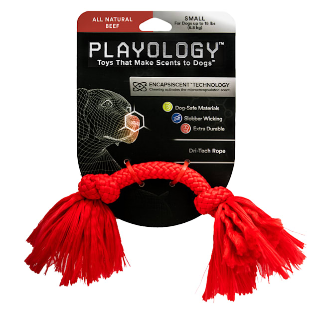Playology Dri-Tech Rope Dog Toy Beef Scent, Small - Carousel image #1