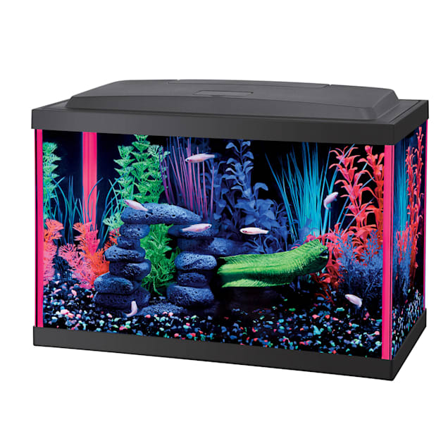 Aqueon Aquarium Kit Pink NeoGlow, 5.5 Gallons - Carousel image #1