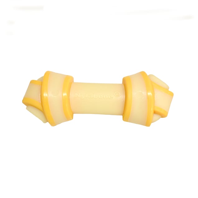 Nylabone Power Bacon & Cheese Knot Chew Toy, Medium - Carousel image #1