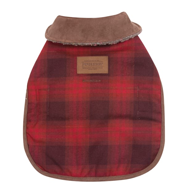 Pendleton Red Ombre Plaid Dog Coat, Extra Small Petco