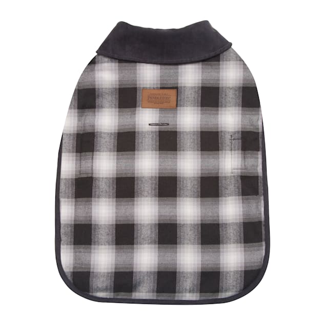 Pendleton Charcoal Ombre Plaid Dog Coat, Small Petco