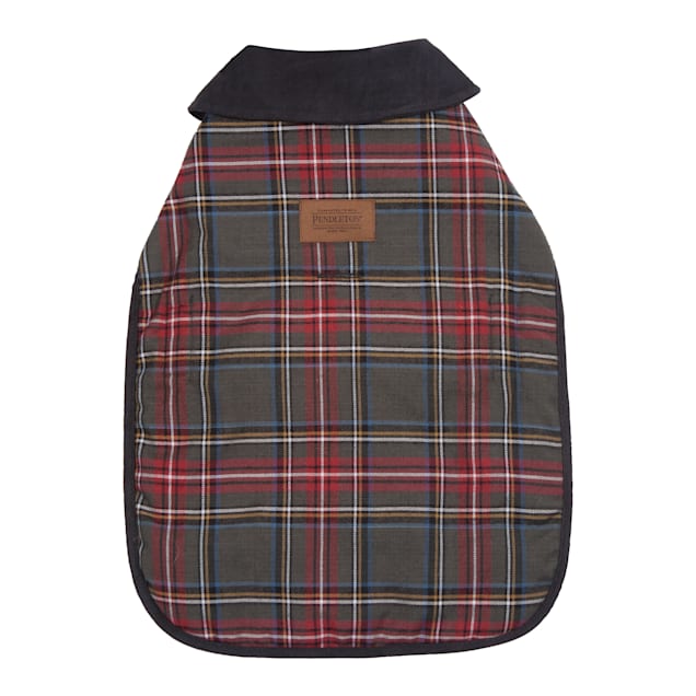 Pendleton Grey Stewart Plaid Dog Coat, Small Petco