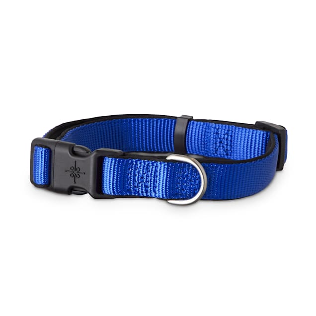 YOULY Blue Neoprene Padded Dog Collar Medium