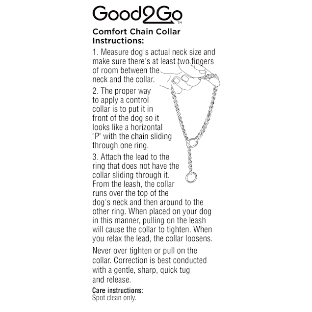 Good2Go Black Comfort Chain Dog Collar, X-Large Petco