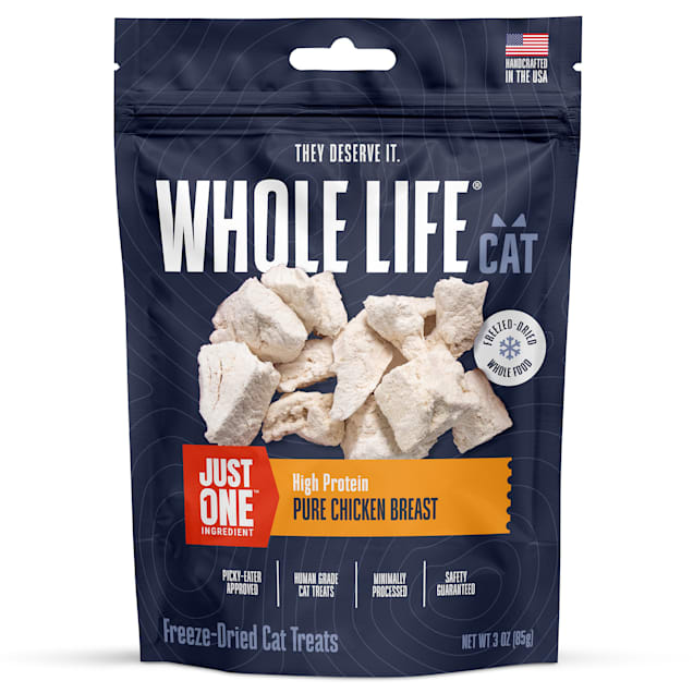 Whole Life Pet Just One Single Ingredient USA Freeze Dried Chicken Cat Treats, 3 oz. - Carousel image #1