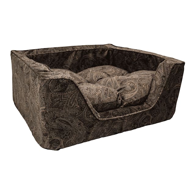 Snoozer Premium Micro Suede Square Laurel Mocha Dog Bed, 31.5" L X 27.5" W - Carousel image #1