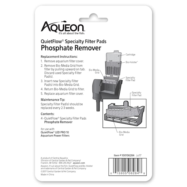 Aqueon QuietFlow 10 Phosphate Remover Algae Control Pads