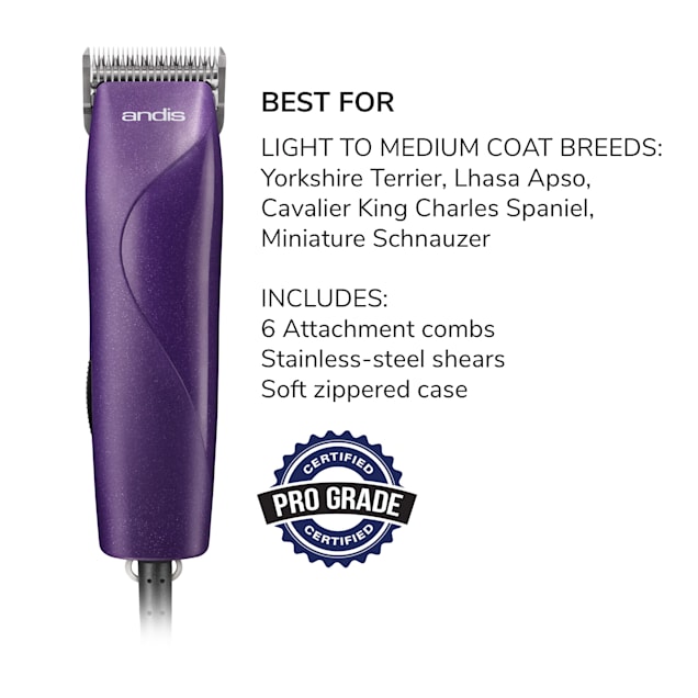 Andis Easy Clip Groom Detachable Blade Clipper Kit, Purple - Carousel image #1
