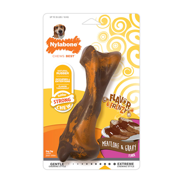 Nylabone Flavor Frenzy Rubber Chew, Meatloaf & Gravy, Medium - Carousel image #1