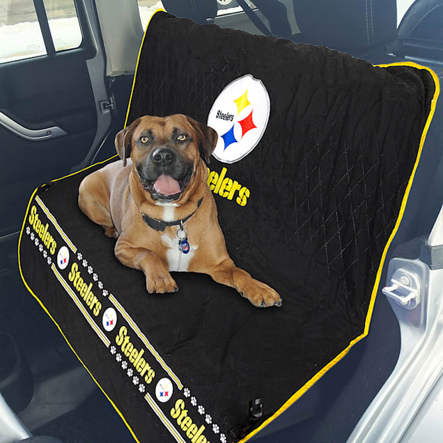 Pets First Pittsburgh Steelers Car Seat Cover Petco - Pittsburgh Steelers Bench Seat Covers