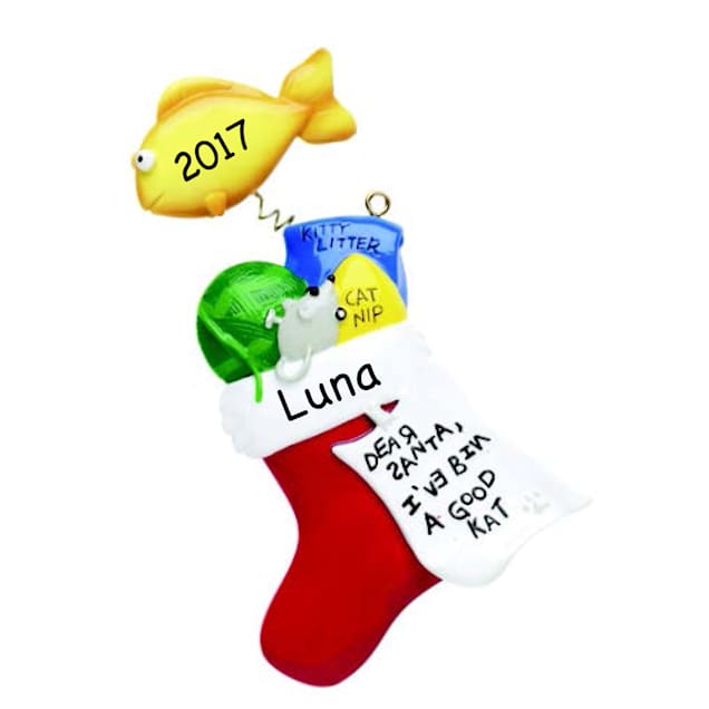 Custom Personalization Solutions Personalized Cat Stocking Ornament - Carousel image #1