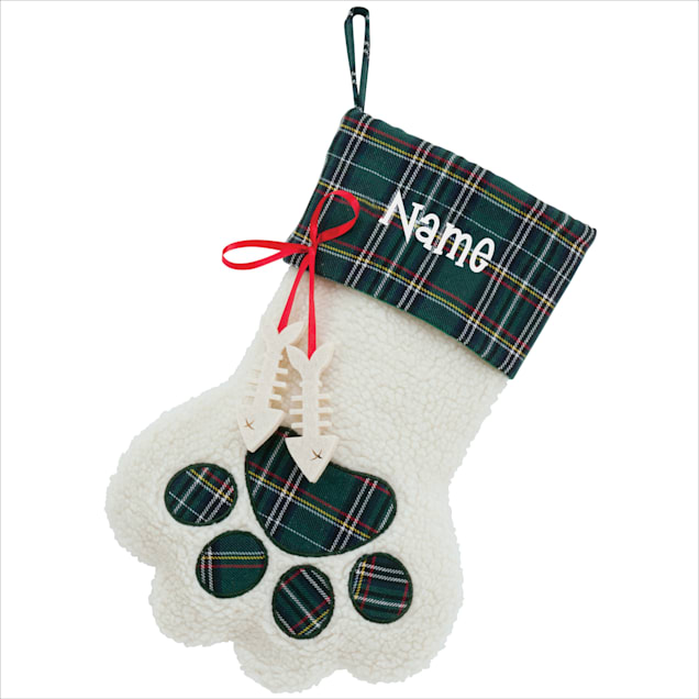 Custom Embroidered Pine Green Plaid Christmas Stocking – Pitch A