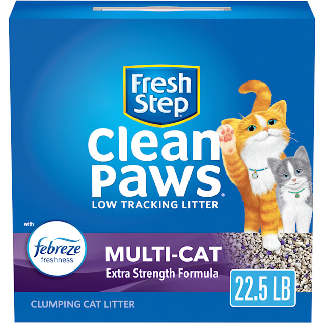 Fresh Step Clean Paws Multi-Cat Scented Clumping Cat Litter with the Power of Febreze, 22.5 lbs. - Carousel image #1