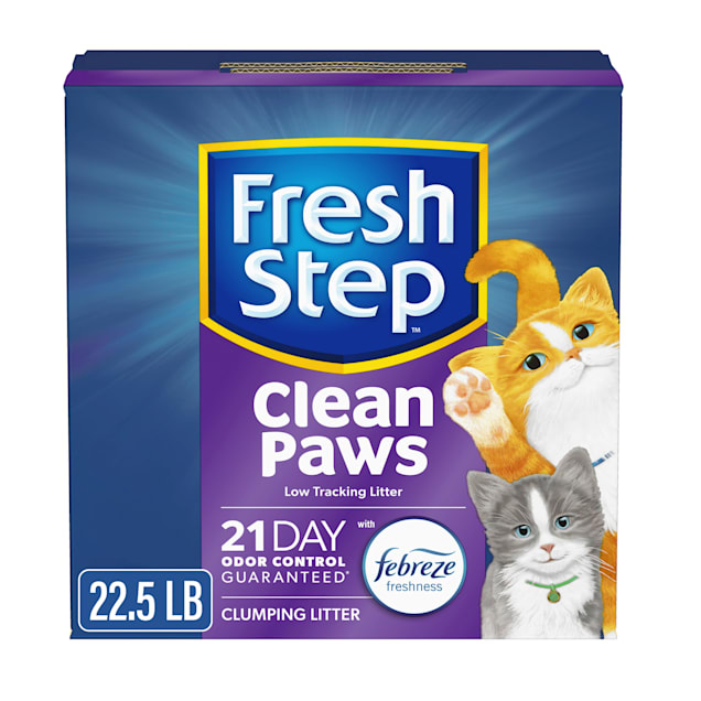 Fresh Step Clean Paws Clumping Cat Litter, Low Tracking, Multi-Cat - 22.5 lb