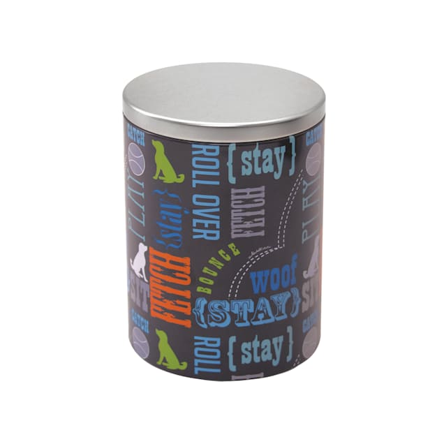 Paw Prints Tin Treat Container Wordplay, Large - Carousel image #1