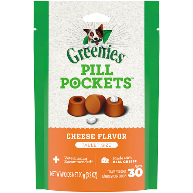 Greenies Pill Pockets Cheese Flavor Tablet Size Natural Soft Dog Treats, 3.2 oz., Count of 30 - Carousel image #1