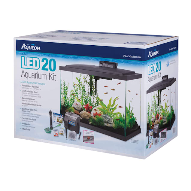Aqueon Black Tall LED Aquarium Kit 20 Gallon Petco