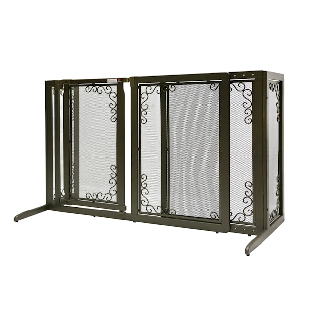 Richell Deluxe Freestanding Mesh Pet Gate, 69.1" x 36.2" x 26.1" - Carousel image #1