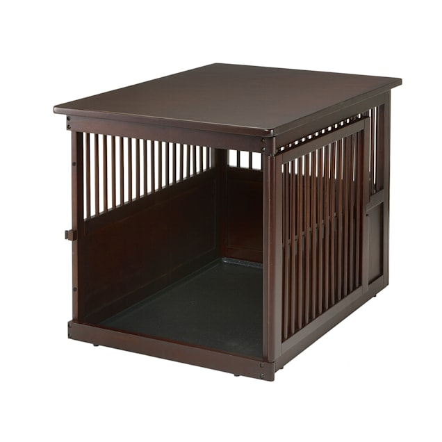 Richell Wooden End Table XL Pet Crate Brown