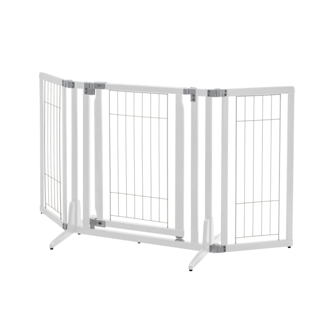 Freestanding pet gate with store door