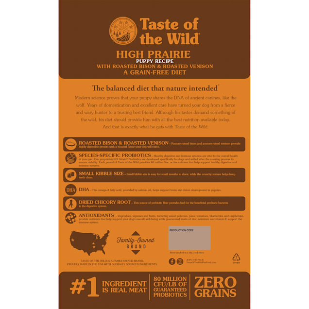 Taste Of The Wild High Prairie Grain Free Roasted Bison Venison Dry Puppy Food 28 Lbs Petco In addition to duck, the wetlands formula from taste of the wild is. taste of the wild high prairie grain free roasted bison venison dry puppy food 28 lbs