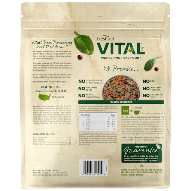 Freshpet Vital Chicken Veggie Shreds Dog Food 4.5 lbs