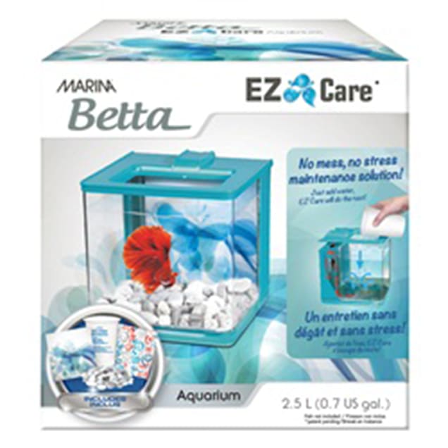 Marina Betta Aquarium Blue EZ Care Plus Kit, 1.35 Gallon