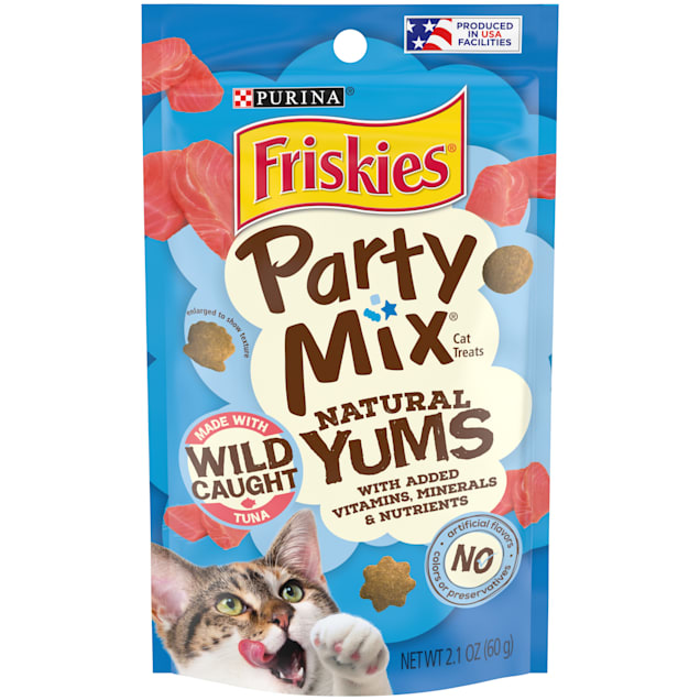 Friskies Party Mix Naturals With Real Tuna Cat Treats, 2.1 oz., Pouch