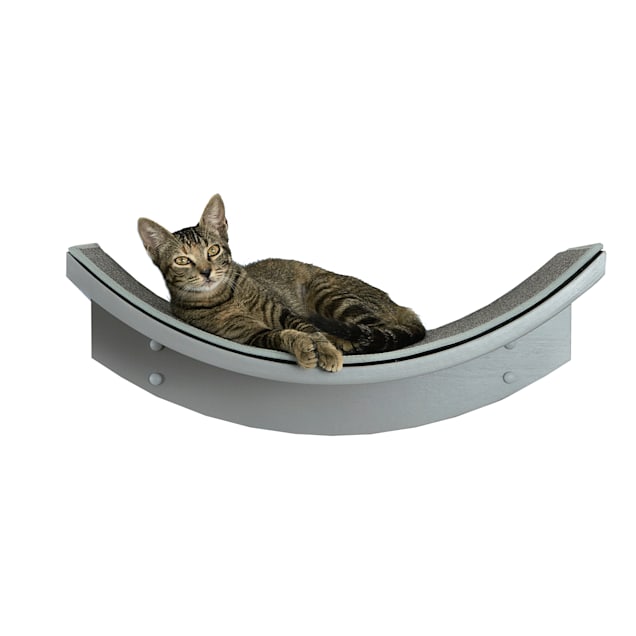 The Refined Feline Lotus Leaf Cat Shelf in Smoke, 9" H - Carousel image #1