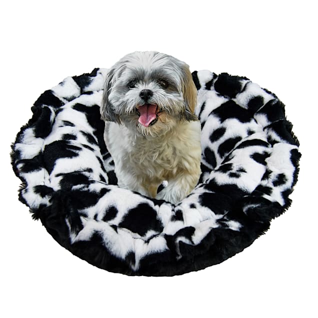 Bessie & Barnie Ultra Plush Deluxe Spotted Black Puma Pet Lily Pod Cat Bed, x 24" | Petco