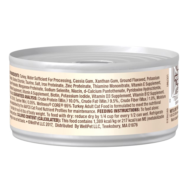 Wellness CORE 95 Natural Grain Free Turkey Wet Canned Cat Food