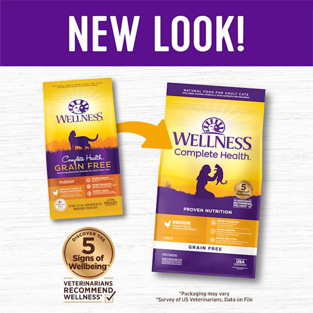 Wellness Complete Health Grain Free Indoor Chicken Chicken Meal Recipe Dry Cat Food 11.5 lbs. Petco