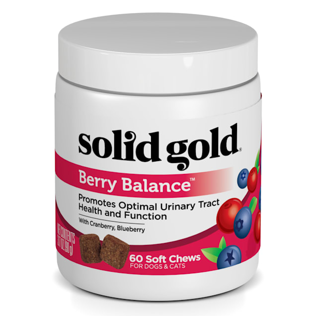 Solid Gold Berry Balance Supplement Chews for Urinary Tract Health With Cranberries & Blueberries for Dogs, 3.17 oz. - Carousel image #1