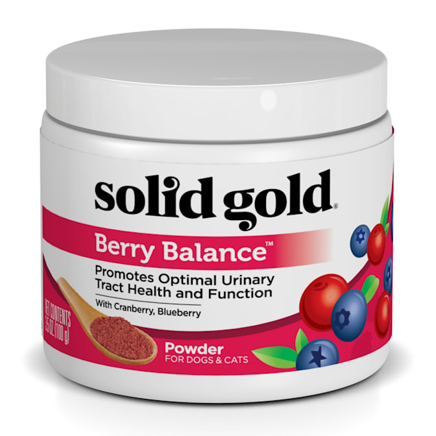 Solid Gold Berry Balance Supplement Powder for Urinary Tract Health With Cranberries & Blueberries for Dogs & Cats, 3.5 oz. - Carousel image #1