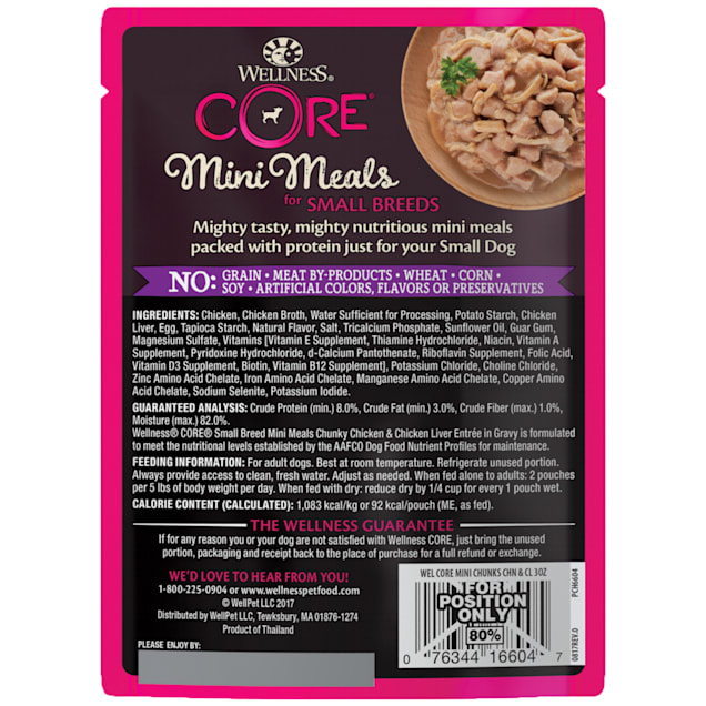 Wellness CORE Natural Grain Free Small Breed Mini Meals Chunky