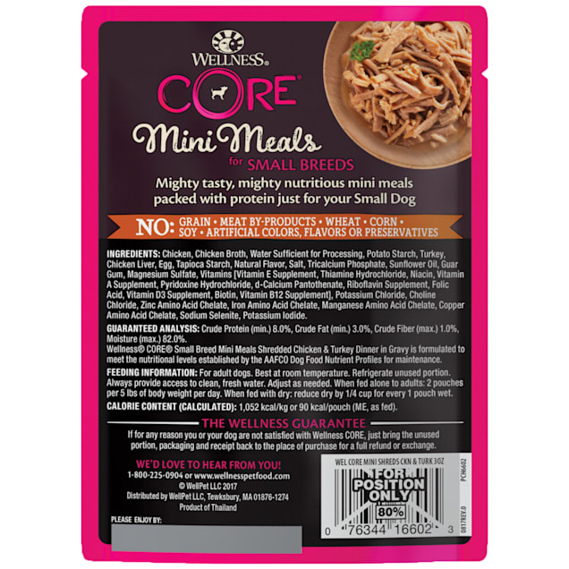 Wellness CORE Natural Grain Free Small Breed Mini Meals Shredded