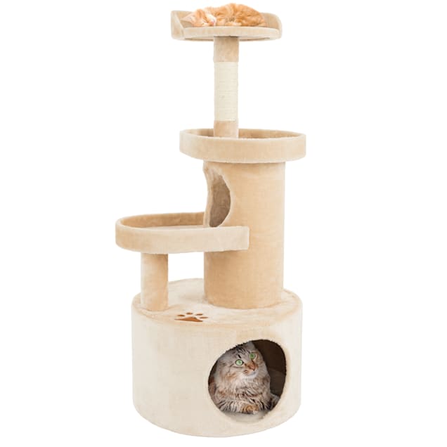 PETMAKER 4 Level Cat Tree Condo with Tunnel and Scratching Post in Tan, 43" H - Carousel image #1