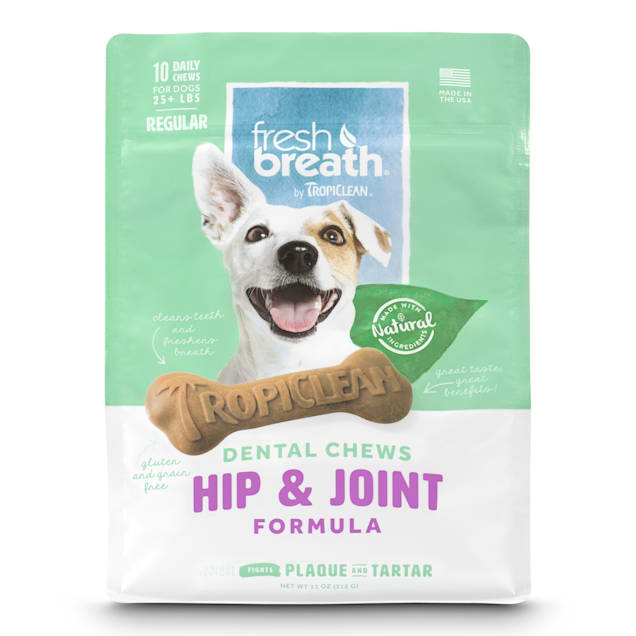 TropiClean Fresh Breath Hip & Joint Dental Chews for Dogs, 12 oz., Count of 10 - Carousel image #1
