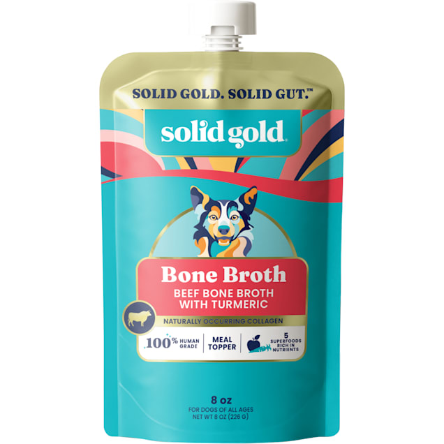 Solid Gold Beef Bone Broth w/ Turmeric & Collagen Dog Topper, 8 oz. | Petco